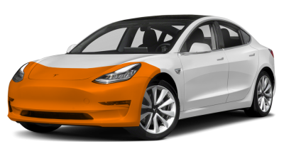 Commuter Kit coverage diagram showing full bumper, partial hood and fenders